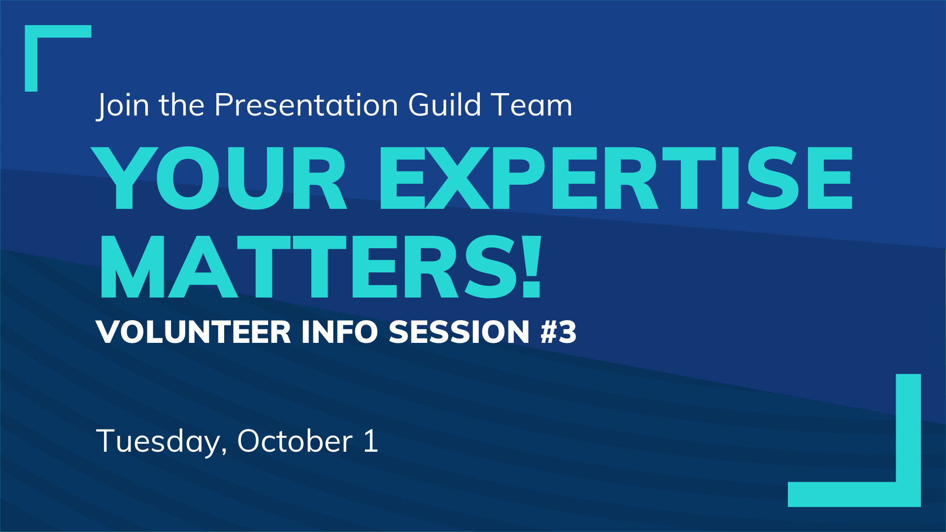 Your Expertise Matters - Volunteer Info Session: Tuesday October 1